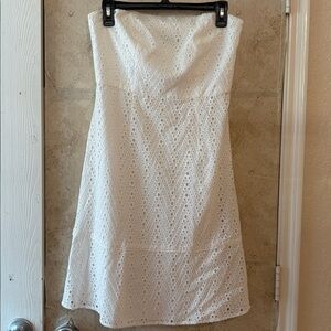 The Limited White Strapless Dress